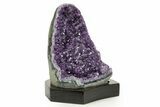Deep Purple Amethyst Geode With Wood Base - Uruguay #368342-1